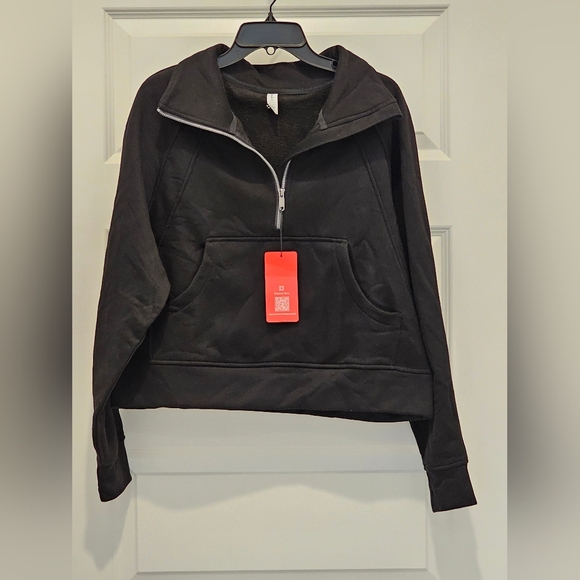 The Gym People Half-Zip Fleece Crop Pullover Sweatshirt, NWT, Size Large - Picture 2 of 7